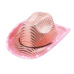 Shiny Sequin Light Up Cowboy Hat Flashing Western Cowgirl Hat Vintage Dance Ball Disco Jazz Hats Party Costume for Men Women