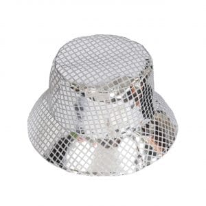 Unisex Metallic Bucket Hat Waterproof Holographic Bucket Hat Fishing Hat Trendy Hip Pop Sun Cap