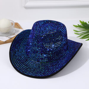 Blue Rhinestone Disco Cowboy Hat