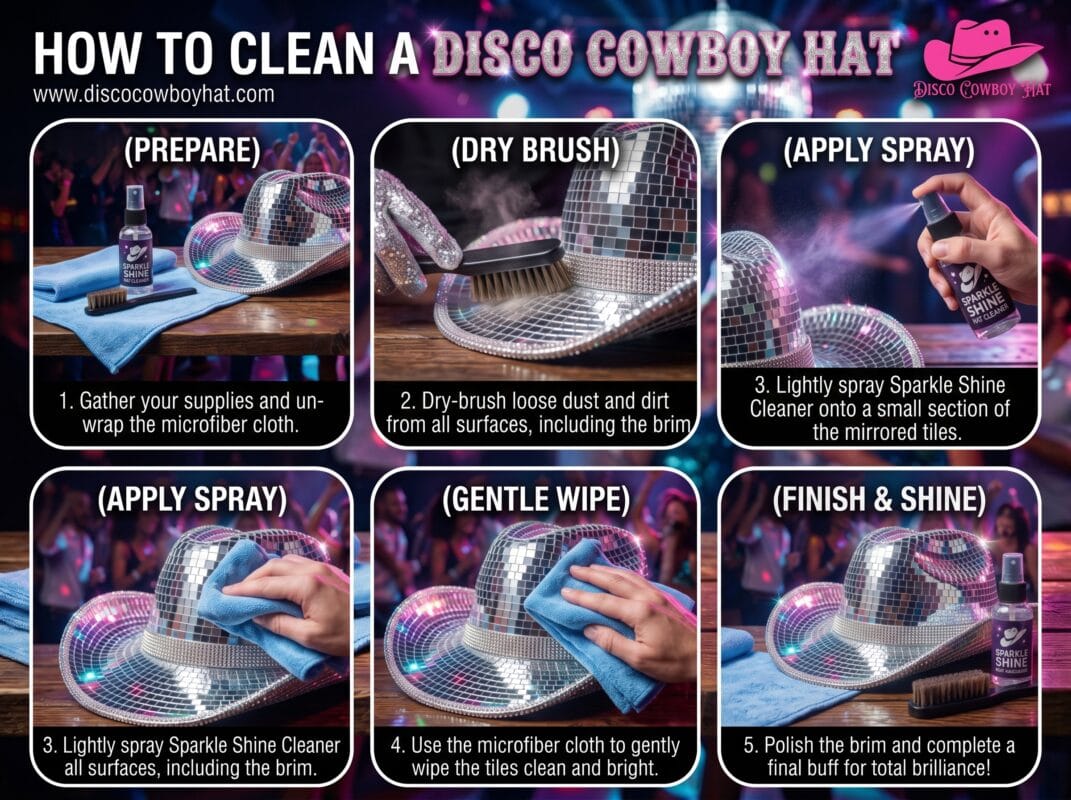 clean a disco cowboy hat