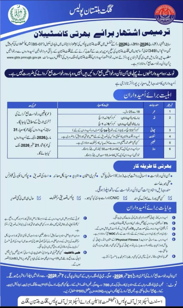 GB Police Jobs 2026