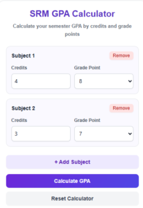 srm gpa calculator